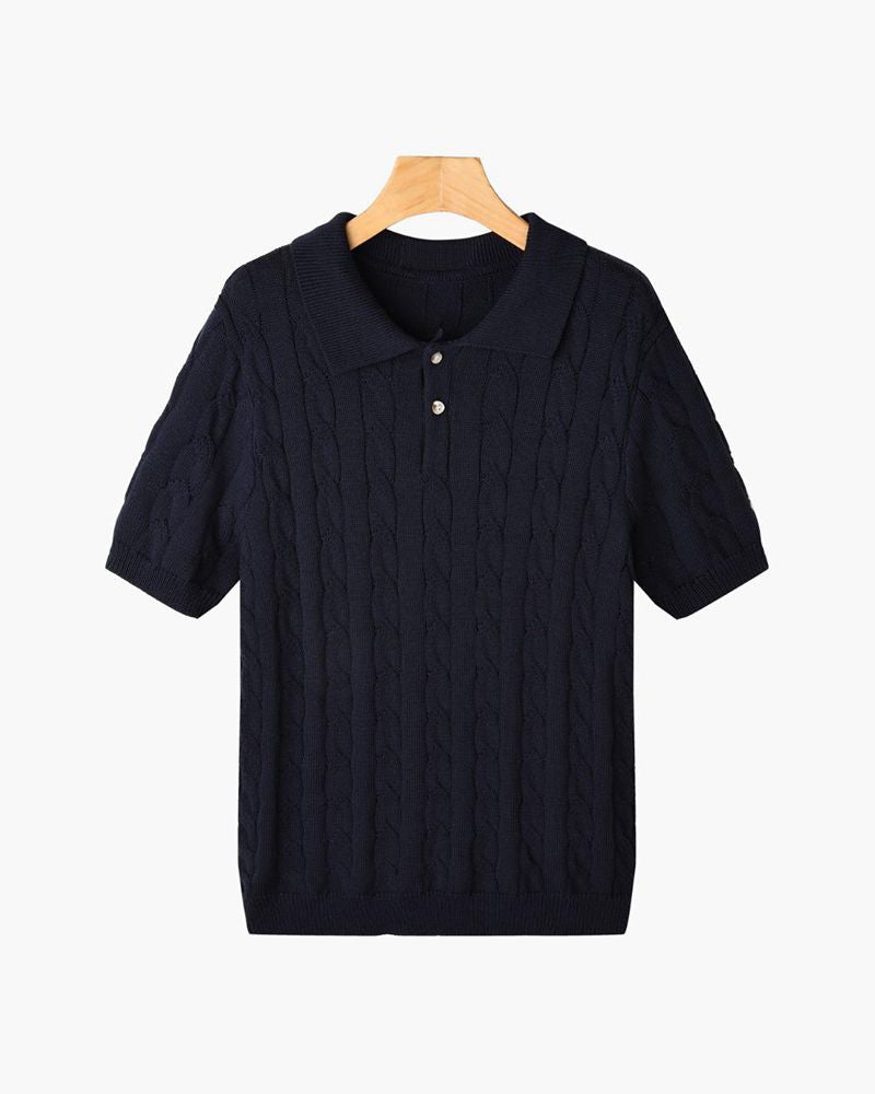 FLORENCE Cable Knit Polo